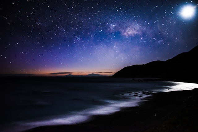 夜の浜辺